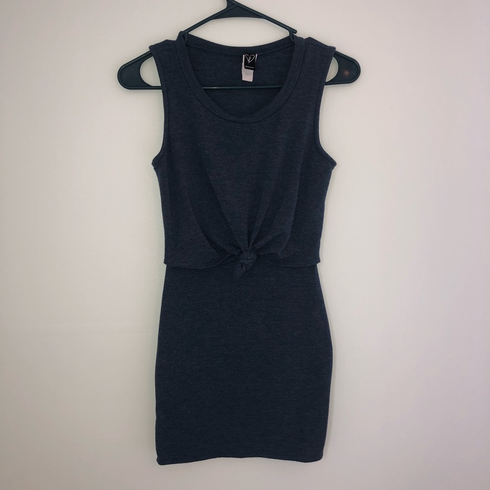 Navy blue front knot dress